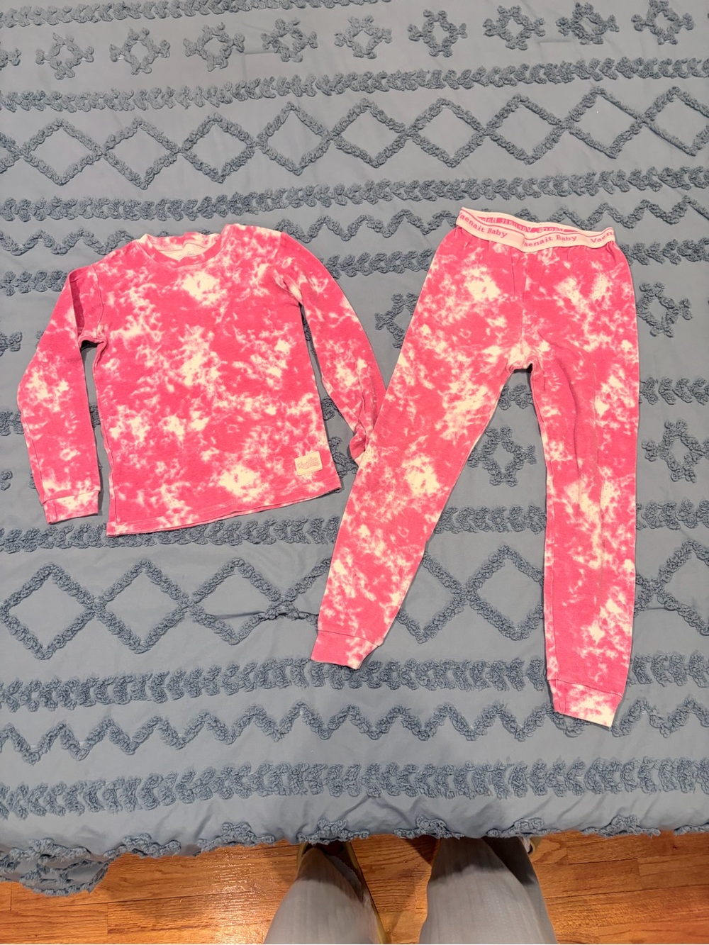Girls Pink Tie-Dye Pajama Set - Cozy Long Sleeve Top & Jogger Pants